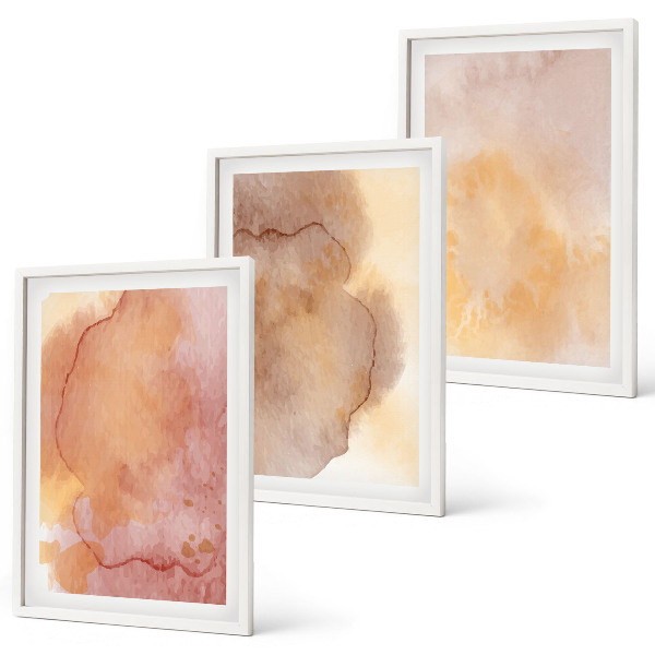 Cadre photo mural Textures colorées à l'aquarelle aux tons chauds