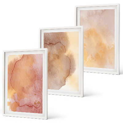 Cadre photo mural Textures colorées à l'aquarelle aux tons chauds