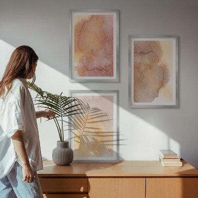 Cadre photo mural Textures colorées à l'aquarelle aux tons chauds