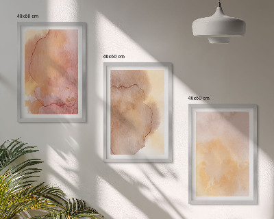 Cadre photo mural Textures colorées à l'aquarelle aux tons chauds