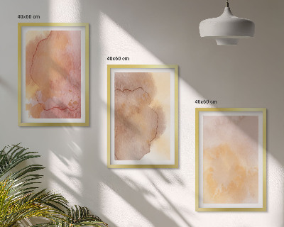 Cadre photo mural Textures colorées à l'aquarelle aux tons chauds