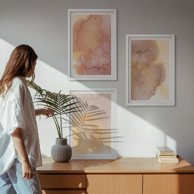 Cadre photo mural Textures colorées à l'aquarelle aux tons chauds