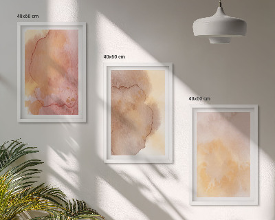 Cadre photo mural Textures colorées à l'aquarelle aux tons chauds