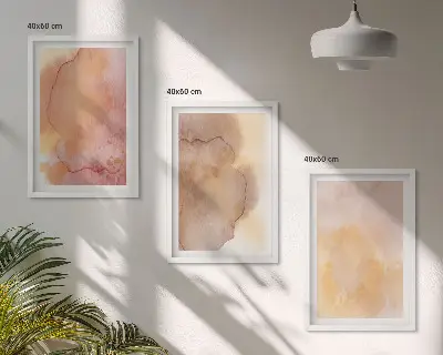 Cadre photo mural textures colorées à l'aquarelle dans des tons chauds