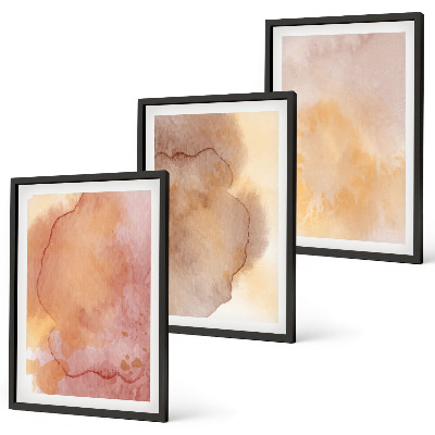 Cadre photo mural Textures colorées à l'aquarelle aux tons chauds