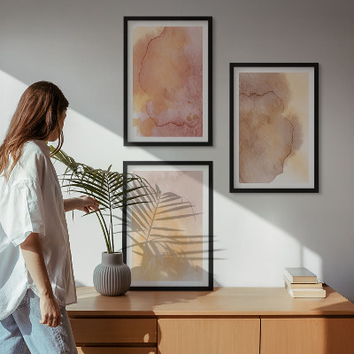 Cadre photo mural Textures colorées à l'aquarelle aux tons chauds