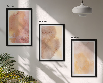 Cadre photo mural Textures colorées à l'aquarelle aux tons chauds