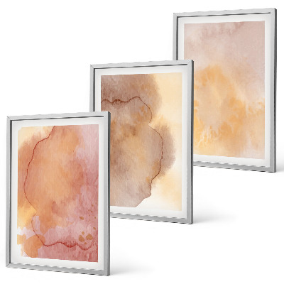 Cadre photo mural Textures colorées à l'aquarelle aux tons chauds