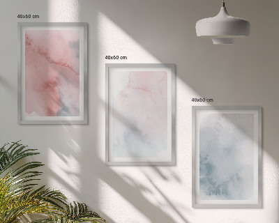 Lot de 3 tableaux pour salon Aquarelles pastel sur toile