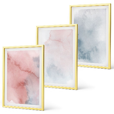 Lot de 3 tableaux pour salon Aquarelles pastel sur toile