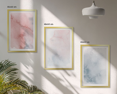 Lot de 3 tableaux pour salon Aquarelles pastel sur toile