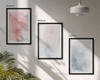 Lot de 3 tableaux pour salon Aquarelles pastel sur toile