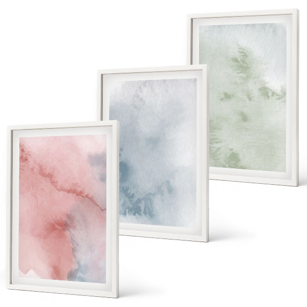 Cadre photo mural Structures à l'aquarelle pastel