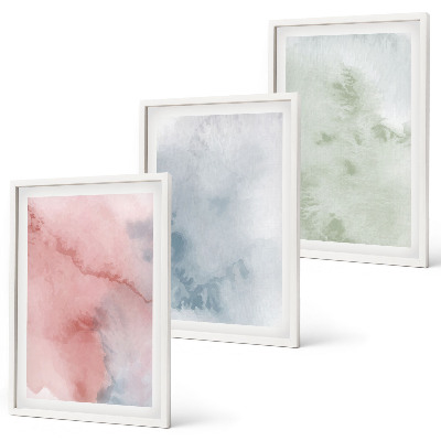 Cadre photo mural Structures à l'aquarelle pastel