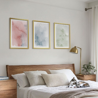 Cadre photo mural Structures à l'aquarelle pastel