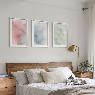 Cadre photo mural Structures à l'aquarelle pastel