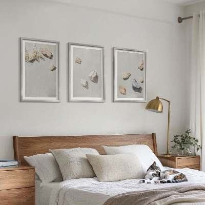 Lot de 3 tableaux pour salon Décorations de plage bohèmes en pierres