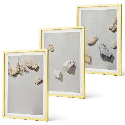 Lot de 3 tableaux décoratifs motif plage bohème avec pierres