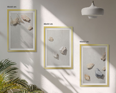 Lot de 3 tableaux pour salon Décorations de plage bohèmes en pierres