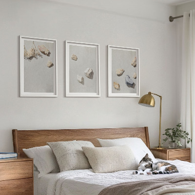 Lot de 3 tableaux pour salon Décorations de plage bohèmes en pierres