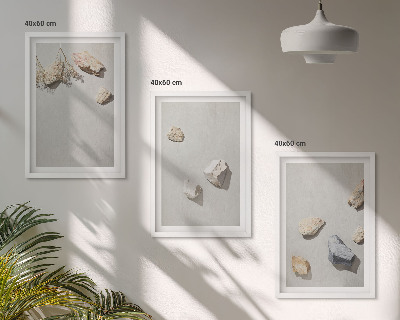 Lot de 3 tableaux pour salon Décorations de plage bohèmes en pierres