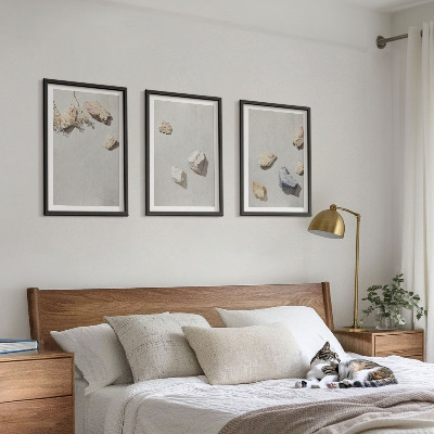 Lot de 3 tableaux pour salon Décorations de plage bohèmes en pierres