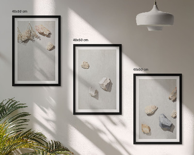 Lot de 3 tableaux pour salon Décorations de plage bohèmes en pierres