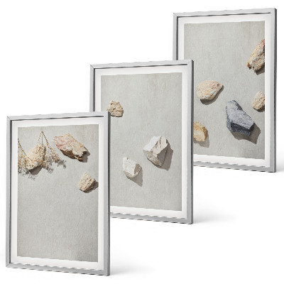 Lot de 3 tableaux pour salon Décorations de plage bohèmes en pierres