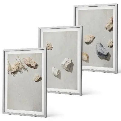 Lot de 3 tableaux décoratifs motif plage bohème avec pierres