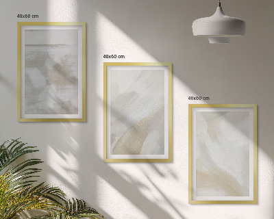 Lot de 3 tableaux pour salon Coups de pinceau abstraits