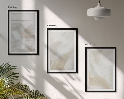 Lot de 3 tableaux pour salon Coups de pinceau abstraits