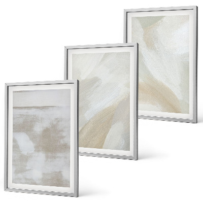 Lot de 3 tableaux pour salon Coups de pinceau abstraits