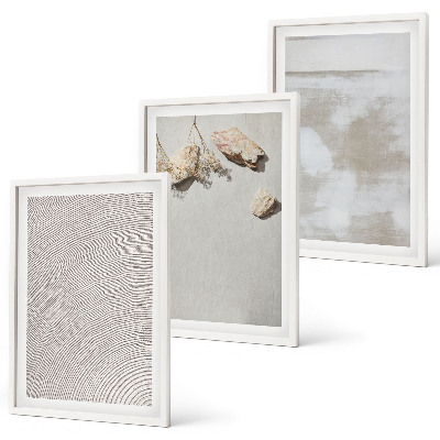 Lot de 3 tableaux pour salon Texture bohème de pierres de sable