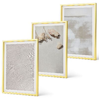Lot de 3 tableaux pour salon Texture bohème de pierres de sable