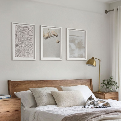 Lot de 3 tableaux pour salon Texture bohème de pierres de sable