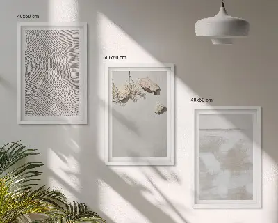 Lot de 3 tableaux pour salon motif texture bohème de pierres de sable
