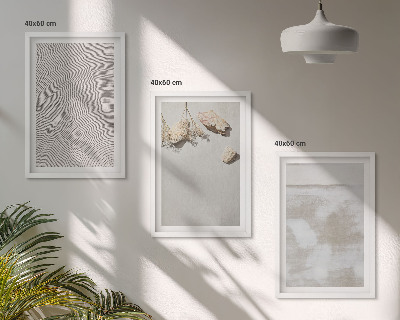 Lot de 3 tableaux pour salon Texture bohème de pierres de sable