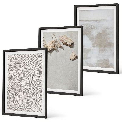 Lot de 3 tableaux pour salon Texture bohème de pierres de sable
