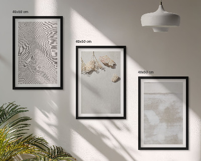 Lot de 3 tableaux pour salon Texture bohème de pierres de sable