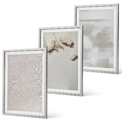 Lot de 3 tableaux pour salon motif texture bohème de pierres de sable