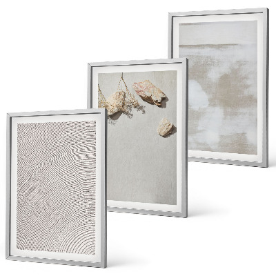 Lot de 3 tableaux pour salon Texture bohème de pierres de sable