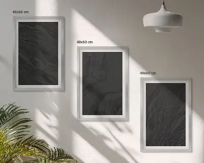 Cadre photo mural avec motif de textures élégantes en marbre foncé