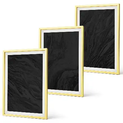 Cadre photo mural avec motif de textures élégantes en marbre foncé