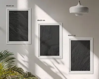 Cadre photo mural avec motif de textures élégantes en marbre foncé