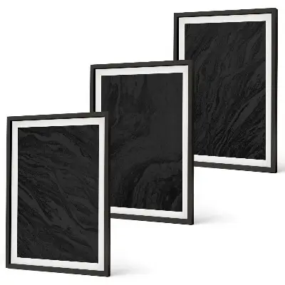 Cadre photo mural avec motif de textures élégantes en marbre foncé