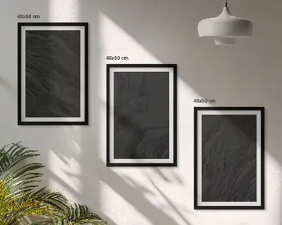 Cadre photo mural avec motif de textures élégantes en marbre foncé