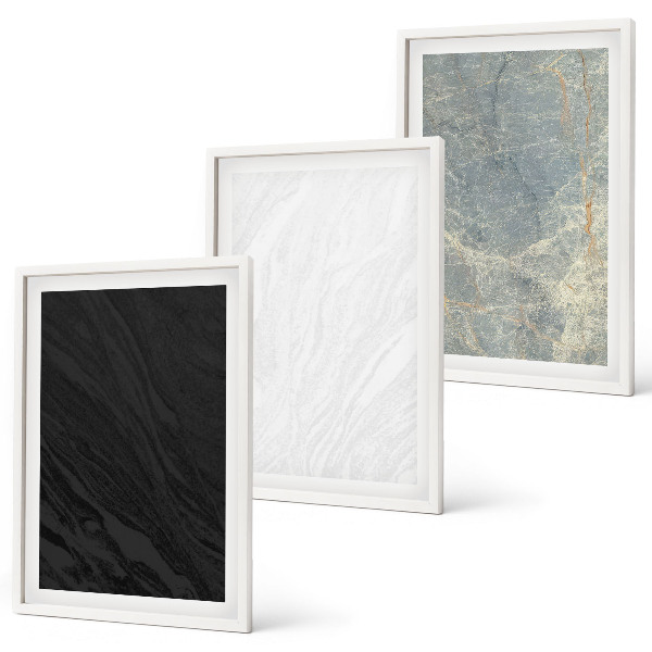 Lot de 3 tableaux pour salon Les couleurs des élégantes structures en pierre