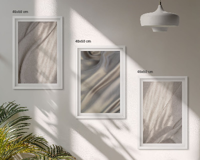 Lot de 3 tableaux pour salon Gros plan sur des tissus bohèmes naturels
