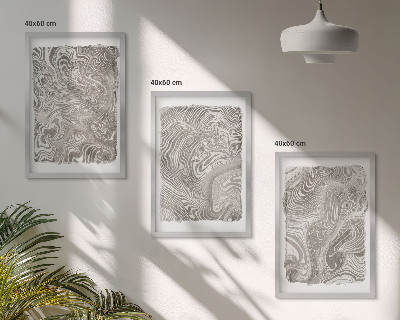 Lot de 3 tableaux pour salon Peinture aux formes modernes