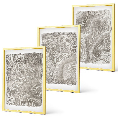 Lot de 3 tableaux pour salon Peinture aux formes modernes